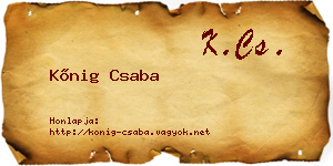 Kőnig Csaba névjegykártya